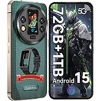 OUKITEL WP200 Pro 5G Outdoor Mobile Phone - Android 15 72GB+1TB Smartphone with SmartWatch, 6.7 Inch AMOLED FHD+ 120 Hz Waterproof, No Contract, 8580mAh/45W, 108MP Camera, 5G Dual SIM/NFC/WiFi 6