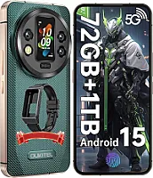 OUKITEL WP200 Pro 5G lauko mobilusis telefonas - "Android 15", 72GB+1TB išmanusis telefonas su išmaniuoju laikrodžiu, 6,7 colių AMOLED FHD+ 120 Hz atsparus vandeniui, be sutarties, 8580mAh/45W, 108MP kamera, 5G Dual SIM/NFC/WiFi 6