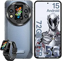 OUKITEL WP200 Pro 5G lauko išmanusis telefonas 72GB RAM + 1TB ROM "Android 15" lauko mobilusis telefonas be sutarties su išmaniuoju laikrodžiu, 6,7 colių AMOLED FHD+ 120 Hz, 8800mAh/45W, 108MP kamera, Gemini AI/ 5G Dual