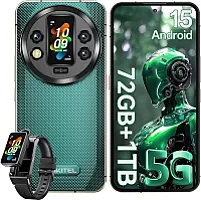 OUKITEL WP200 Pro 5G lauko mobilusis telefonas 72GB RAM + 1TB ROM "Android 15" lauko išmanusis telefonas be sutarties su išmaniuoju laikrodžiu, 6,7 colių AMOLED FHD+ 120 Hz, 8800mAh/45W, 108MP kamera, Gemini AI/ 5G Dual