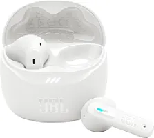 "JBL Tune Flex 2" belaidės "Bluetooth" ausinės į ausis su triukšmo slopinimu, 48 valandų atkūrimo laikas, IP54 apsauga nuo vandens ir dulkių, kelių taškų ryšys, ergonomiškas dizainas, baltos spalvos