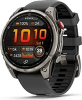 Garmin GARMIN fenix 8 Pro – 47 mm, AMOLED, Sapphire, Titanium with Graphite/black silicone band sporta pulkstenis 010-03198-11