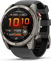 Garmin GARMIN fenix 8 Pro – 51 mm, AMOLED, Sapphire, Titanium with Graphite/black silicone band sporta pulkstenis 010-03199-11