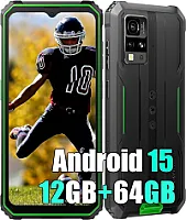Blackview BV4800SE "Android 15" lauko mobilusis telefonas be sutarties 2025, 12GB + 64GB/2TB, 6,56 colių HD+ lauko išmanusis telefonas, 16MP + 8MP, 5100 mAh, IP68 vandeniui atsparus statybvietės mobilusis telefonas, dvigubas