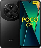 "Xiaomi Poco C75 4G Black" išmanusis telefonas 6+128GB 2.0GHz įmantrus 6,9" ekranas Didžiulė 5160mAh baterija Skaidri 50MP AI dviguba kamera Galingas aštuonių branduolių procesorius