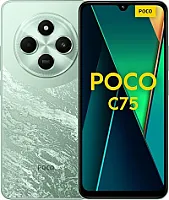 "Xiaomi Poco C75 4G Green" išmanusis telefonas 6+128GB 2.0GHz įmantrus 6,9" ekranas Didžiulė 5160mAh baterija Skaidri 50MP AI dviguba kamera Galingas aštuonių branduolių procesorius