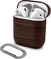 Devia Lux Series Eco ādas izskata ar magnētisko karabīni aizsargmaciņš priekš Apple AirPods 1st Generation ( D0313 6938595325540 )